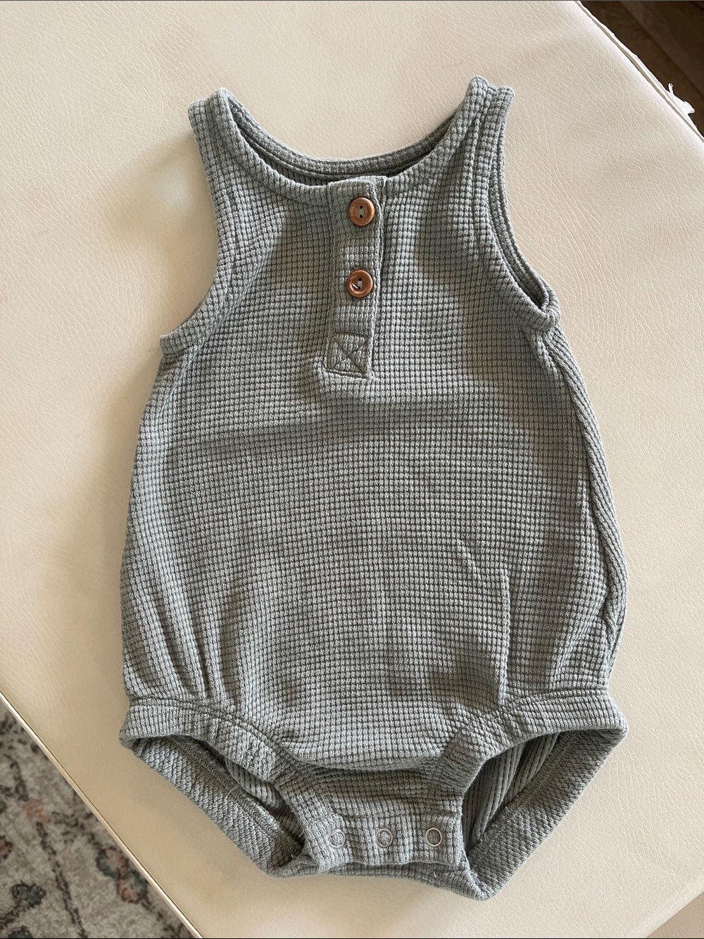 Quincy Mae Sage Green Waffle Knit One-Piece